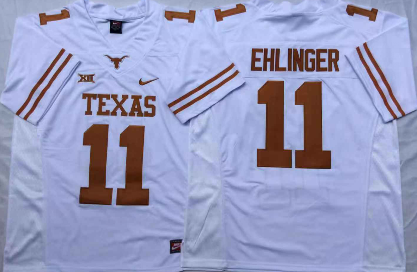 NCAA Men Texas Longhorns White #11 EHLINGER